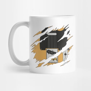 Ripped Electric Guitar T-Style Butterscotch Color Mug